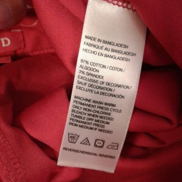 Izod Size 8 Skort Womens Red White Floral Print Cotton Spandex - Picture 5 of 10